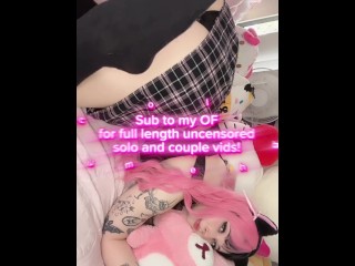 "I'll be your good girl master!" Sweet kitty girl ahegao and big booty wiggle