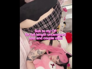 "I'll be your good girl master!" Sweet kitty girl ahegao and big booty wiggle