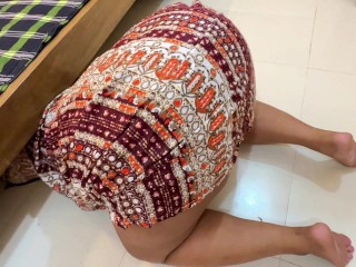 Egypt Beautiful Big Ass & Tight Pussy Hot Stepmom Stuck Under Bed Then She Want Rough Anal From Me!