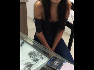 my friend takes control of my dildo and makes me moan.