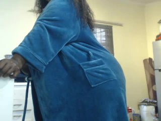 Horny Black Bbw Milf Moaning Loud And Stip Teasing At The Kitchen