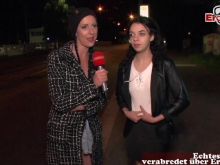 Sex-Umfrage: Deutsch-Latina hält ein Auto an und verführt den Fahrer