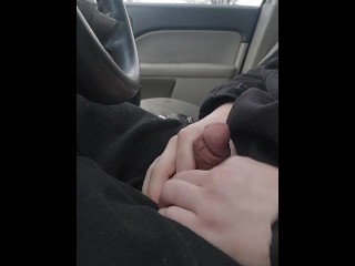 Eating Lots of Ruined Cum in a Busy Parking Lot