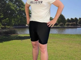 Monster cock guy goes jogging and has a huge cumshot