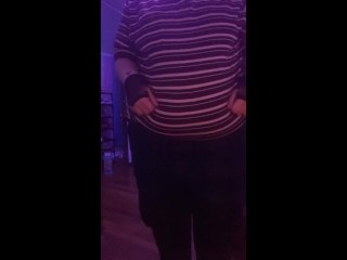 20 year old trans guy plays with his growing belly