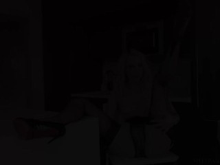 Blonde Canadian Sky Pierce sheer panties and fully fashioned stockings dirty talk masturbation