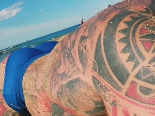 Rob Diesel Porn Star on the Beach in Barcelona for Onlyfans. Muscles, Tattoos, a Big Cock and Ass