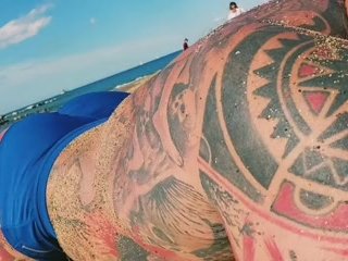 Rob Diesel Porn Star on the Beach in Barcelona for Onlyfans. Muscles, Tattoos, a Big Cock and Ass