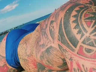 Rob Diesel Porn Star on the Beach in Barcelona for Onlyfans. Muscles, Tattoos, a Big Cock and Ass