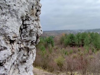 I need to piss during a hike, under the rock that looks like cock