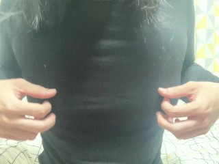 ヒートテック越しの乳首いじりが気持ちよすぎて3回連続イキ！