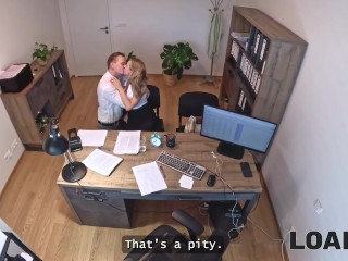 LOAN4K. Blonde babe came to get a loan and got a huge cock in her mouth instead