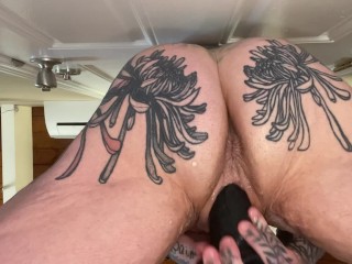 POV- Fucking my fat transmasc butch pussy, huge clit, squirting, thick thighs, fat pussy, big ass