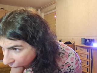 Webcam bdsm sissy whore Alina shows how she wants to suck and deepthroat real dick