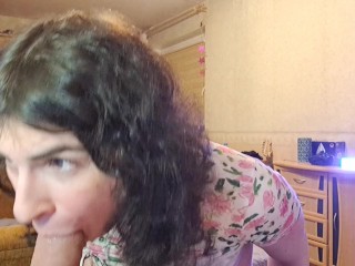 Webcam bdsm sissy whore Alina shows how she wants to suck and deepthroat real dick