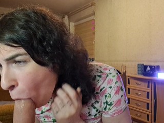 Webcam bdsm sissy whore Alina shows how she wants to suck and deepthroat real dick