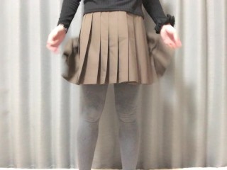 【男の娘】ミニスカでローションオナニー | フェザータッチが気持ち良すぎてたくさん出た