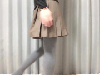 【男の娘】ミニスカでローションオナニー | フェザータッチが気持ち良すぎてたくさん出た