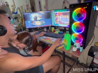 Filipina Stepsis Suck & Swallows Cum While Im Gaming!