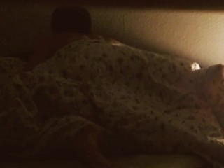 Fucking my horny wife in bed under the blanket