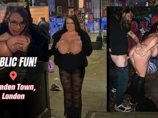 RISKY Fucking in Camden Town, London - Public Flashing and Fucking! Georgina Gee & Theo