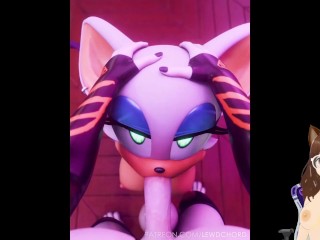 Rouge The Bat from Sonic always has an affinity for huge dicks (Furry animation) - Jazziuu