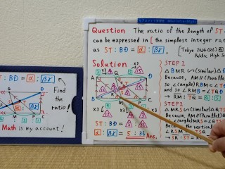 Find the ratio of length of ST to BD in the simplest integer ratio.720p[JapanMath](lesbian)