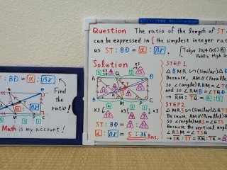 Find the ratio of length of ST to BD in the simplest integer ratio.720p[JapanMath](lesbian)