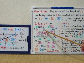 Find the ratio of length of ST to BD in the simplest integer ratio.720p[JapanMath](lesbian)