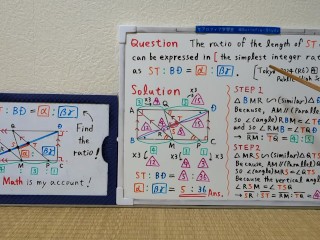 Find the ratio of length of ST to BD in the simplest integer ratio.720p[JapanMath](lesbian)