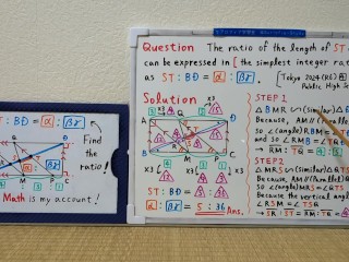 Find the ratio of length of ST to BD in the simplest integer ratio.720p[JapanMath](lesbian)