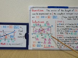 Find the ratio of length of ST to BD in the simplest integer ratio.720p[JapanMath](lesbian)