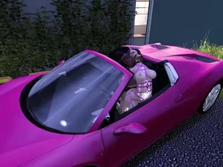 Millionaire fucks me in his pink sports car and I have multiple orgasms