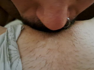 I cum in minutes. My roomie loses a bet and sucks my pussy