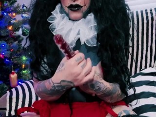 Goth Santa Clown Wants Anal For Christmas (FULL VIDEO FREE on Fansly)