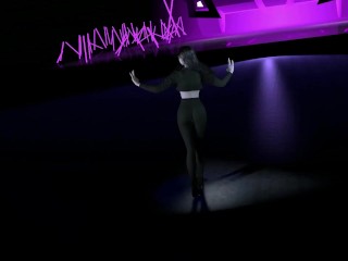 3D cute Asian stripper stripe for you