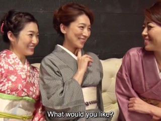 Japanese traditional kimono orgy with Maki Hojo and friends