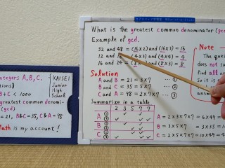 Find integers A B C. The greatest common denominator.[JapanMath](lesbian)