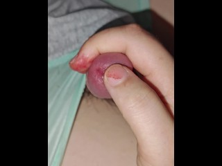 Applying Hot Sauce Into Sissy's Peehole and making him Cum
