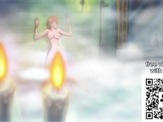 Nami takes a bath, beautiful breasts, slender body - One Piece Hentai Uncensored