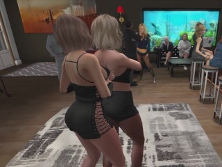 Pantyhose Catfight at the Bar