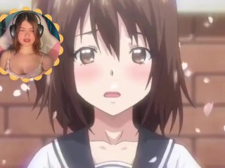 my first porn reaction. Girl loses her virginity. Innocent girl reacts to Hentai.