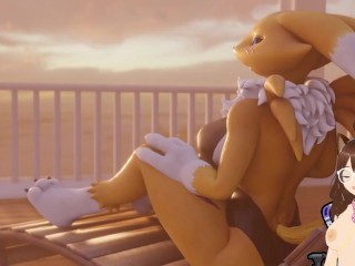 Renamon offers her ass to be impregnated by a human Pregnant (Furry animation) - Jazziuu