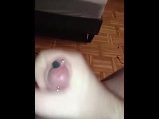 Multiple cumshots and orgasms with loud moans | Cums for you with his big pierced cock