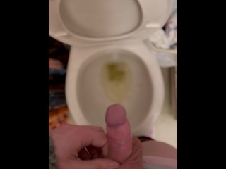 High Res close up of petite trans girlcock peeing in potty!!