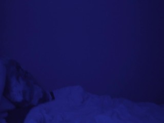 Rosey gives head and gets fucked under the black lights, then gets huge facial at the end
