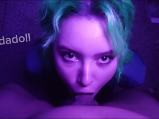 Zeri makes a blowjob in the toxic Zaun- Cosplay video