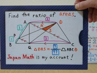 Find the ratio of the areas of a triangle and a trapezoid.[JapanMath](lesbian)