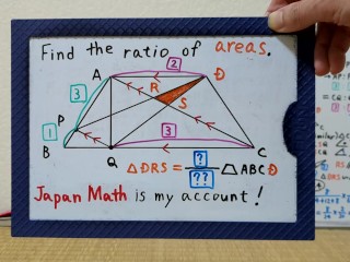 Find the ratio of the areas of a triangle and a trapezoid.[JapanMath](lesbian)