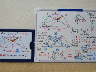 Find the ratio of the areas of a triangle and a trapezoid.[JapanMath](lesbian)